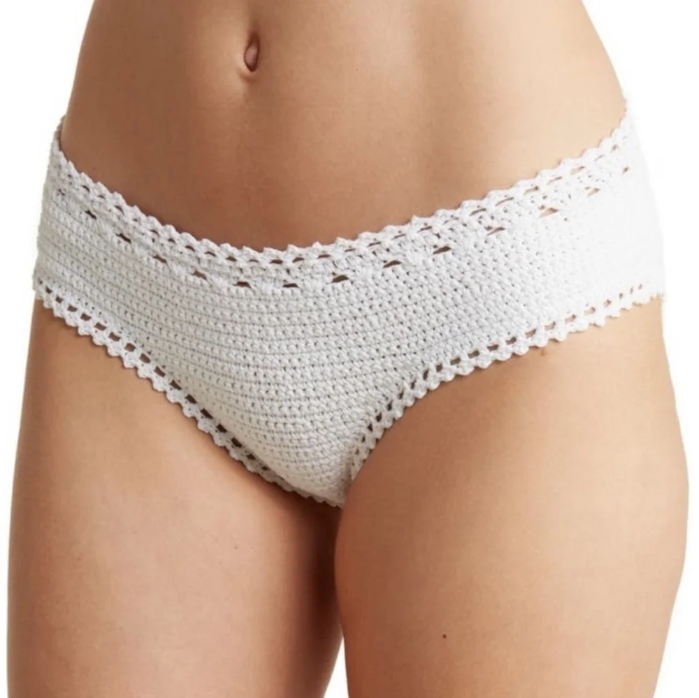 Vince Lounge Crochet Optic White Bikini Bottom NEW
